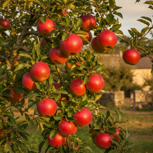 Pommes Rouge d'Automne sur la branche